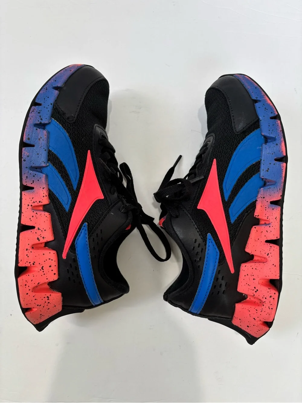 Reebok Boy's 3.5Y Zig Dynamica 2.0 Athletic Running Sneakers Black Blue Orange